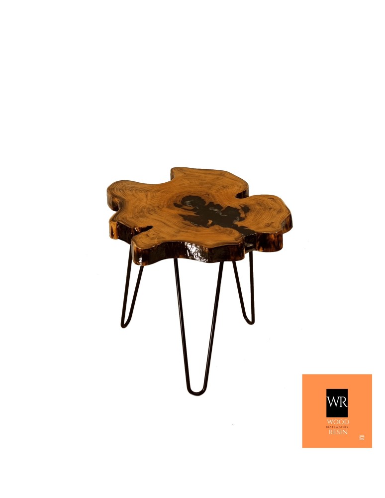 Stoły Marki Wood&Resin - Stolik lub Blat ~ Irregular Black ~ Wood & Resin ~ Unikat 121057 - produkt MODO24.PL 1