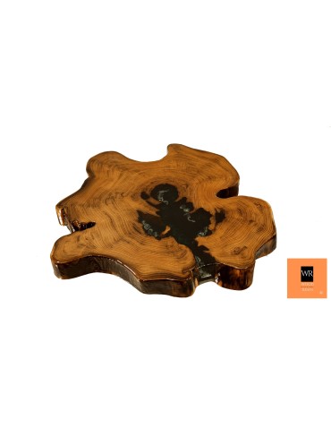 Stolik lub Blat ~ Irregular Black ~ Wood & Resin ~ Unikat 121057