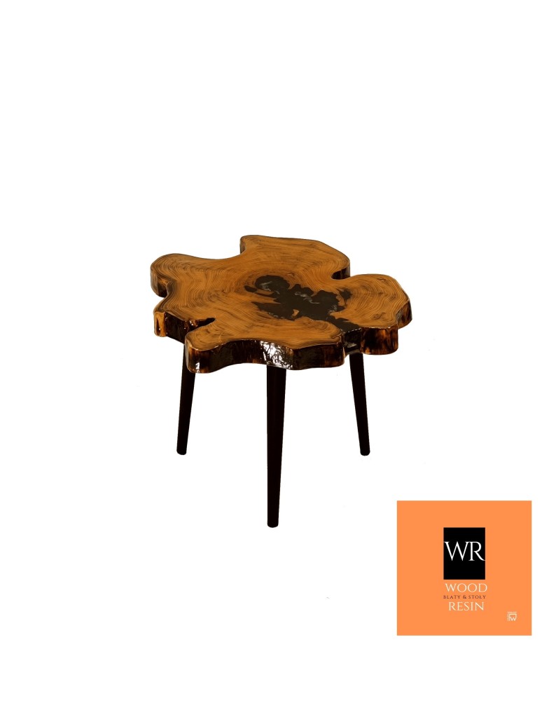 Stoły Marki Wood&Resin - Stolik lub Blat ~ Irregular Black ~ Wood & Resin ~ Unikat 121057 - produkt MODO24.PL 1
