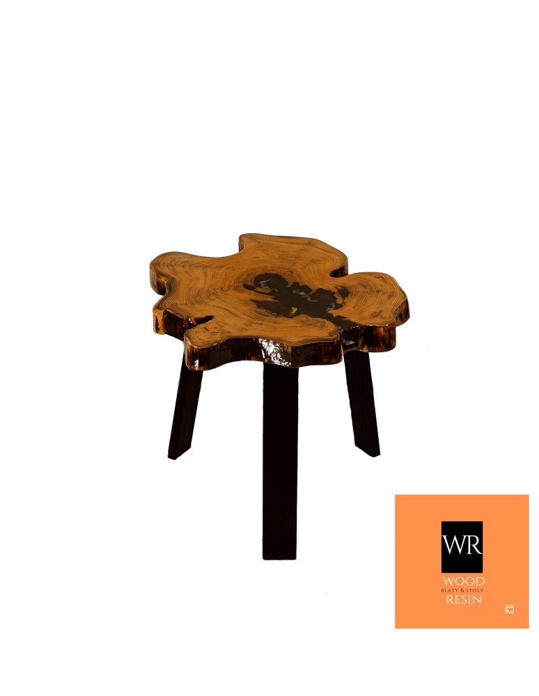 Stoły Marki Wood&Resin - Stolik lub Blat ~ Irregular Black ~ Wood & Resin ~ Unikat 121057 - produkt MODO24.PL 1