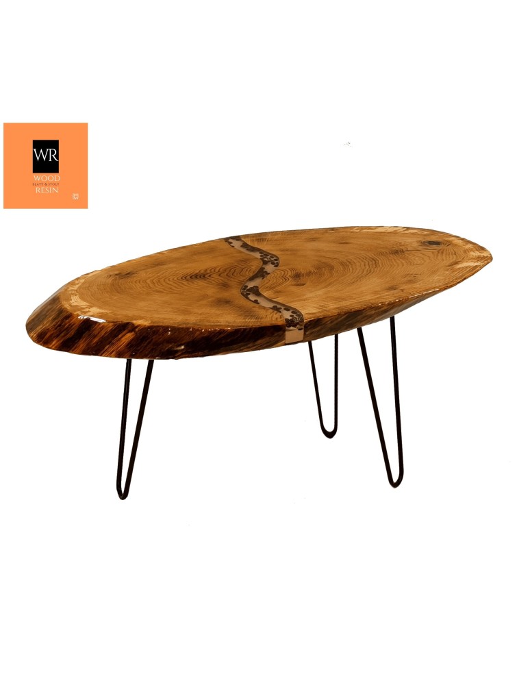 Stoły Marki Wood&Resin - Dębowy Stolik lub Blat  ~ Coffee Stream ~ Wood & Resin ~ Unikat 112415 - produkt MODO24.PL 1