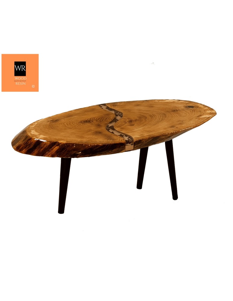 Stoły Marki Wood&Resin - Dębowy Stolik lub Blat  ~ Coffee Stream ~ Wood & Resin ~ Unikat 112415 - produkt MODO24.PL 1