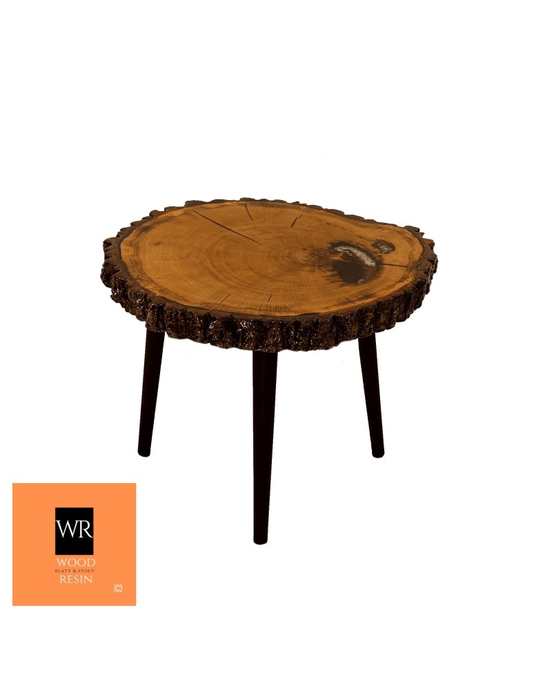 Stoły Marki Wood&Resin - Dębowy Stolik lub Blat ~ Smoking Craters ~ Wood & Resin ~ Unikat 113443 - produkt MODO24.PL 1