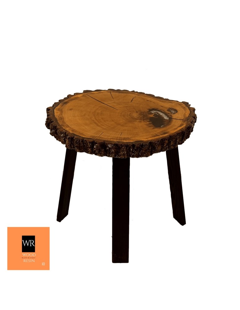 Stoły Marki Wood&Resin - Dębowy Stolik lub Blat ~ Smoking Craters ~ Wood & Resin ~ Unikat 113443 - produkt MODO24.PL 1