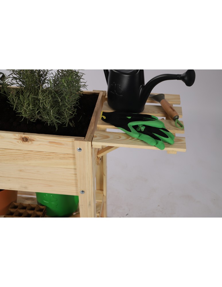 Kwietniki i donice - Drewniany Inspekt  OBL Surowy ~ Pokrywa Trapezowa, Półka Dolna, Boczna - product MODO24.PL 2