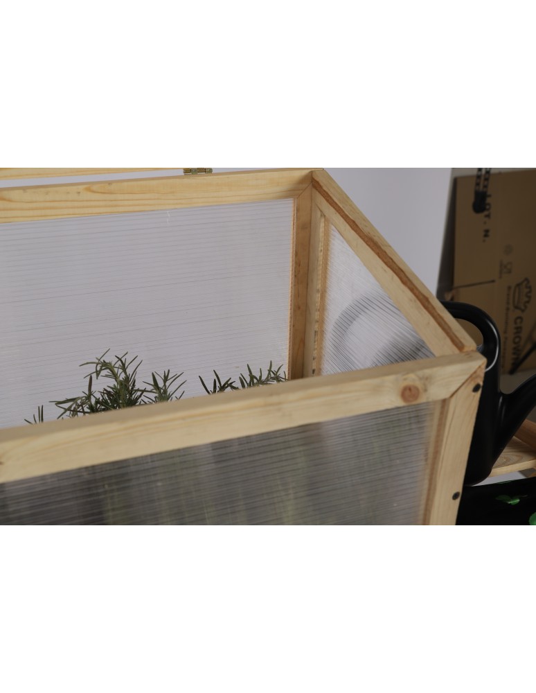 Kwietniki i donice - Drewniany Inspekt Miniszklarenka ~ OBL Surowa ~ Pokrywa Trapezowa, Półka Dolna - product MODO24.PL 12