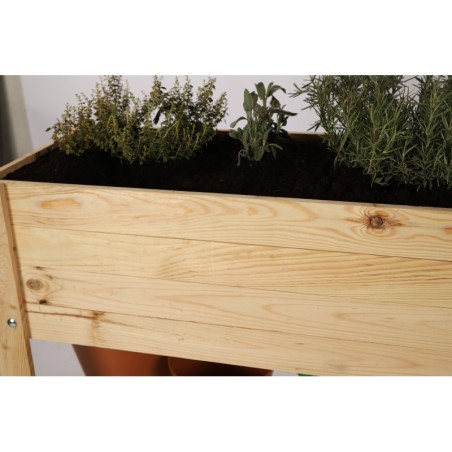 Drewniany Inspekt  OBL Surowy ~ Pokrywa Prosta ~ Półka Dolna