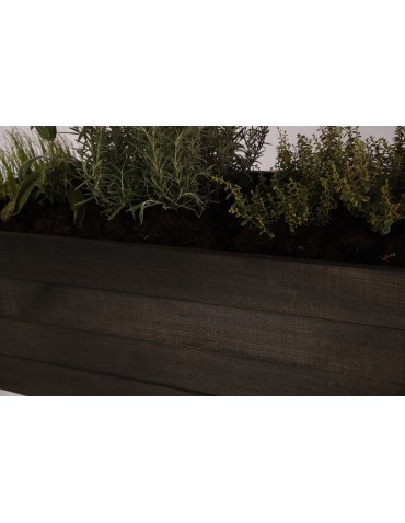 Kwietniki i donice - Drewniany Inspekt OBL Czarny ~ Półka Dolna i Boczna - product 4