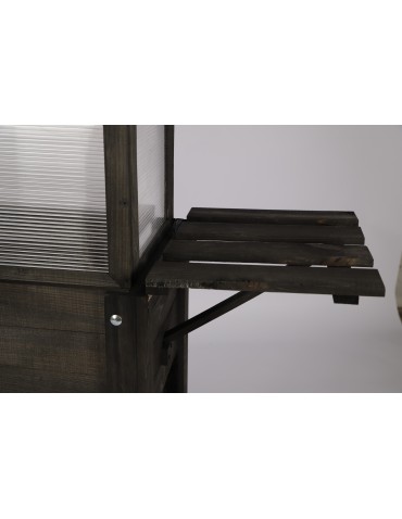 Kwietniki i donice - Drewniany Inspekt Miniszklarnia ~ OBL ~ Pokrywa Trapezowa, Półka Dolna, Boczna - product 5