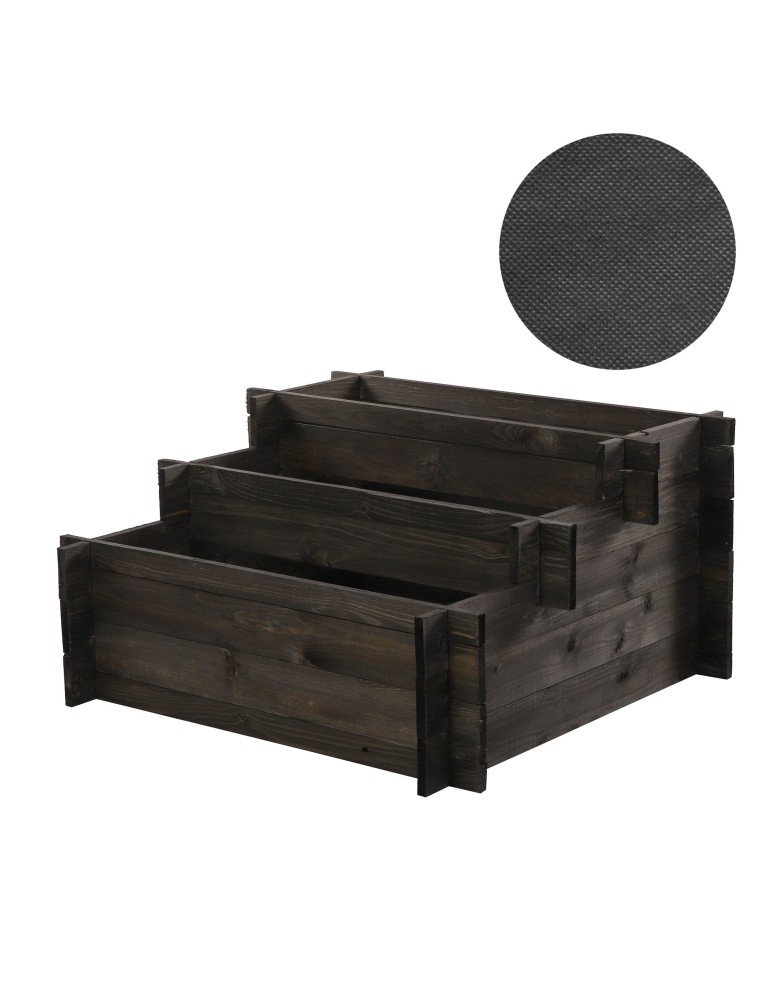 Dom i ogród - Składana Grządka Kaskadowa ~ Czarna ~ 78x75x40 cm - product MODO24.PL 3