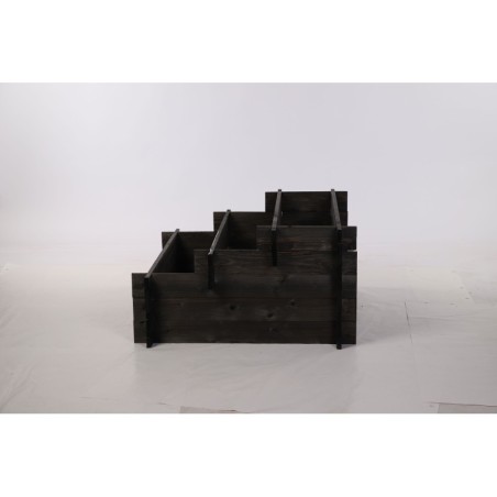 Grządka Piętrowa Drewniana ▪ Składana ▪ Czarna ▪ 78x75x40 cm