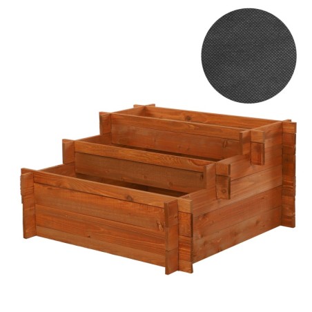 Składana Grządka Schodkowa ▪ Brązowa ▪ 78x75x40 cm