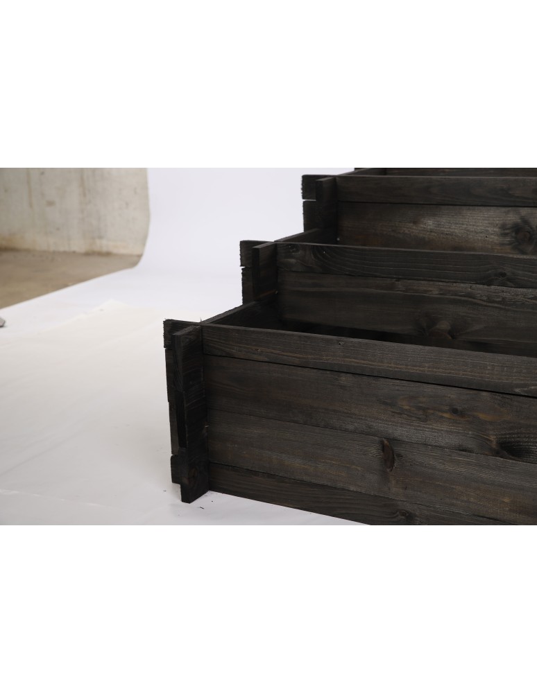 Dom i ogród - Składana Grządka Kaskadowa ~ Czarna ~ 100x75x40 cm - product MODO24.PL 3