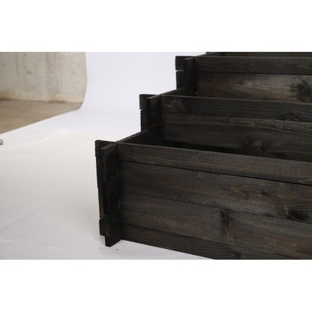 Grządka Schodkowa Zewnętrzna ▪ Czarna - Składana ▪ 100x75x40 cm