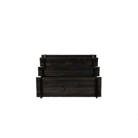 Grządka Schodkowa Zewnętrzna ▪ Czarna - Składana ▪ 100x75x40 cm