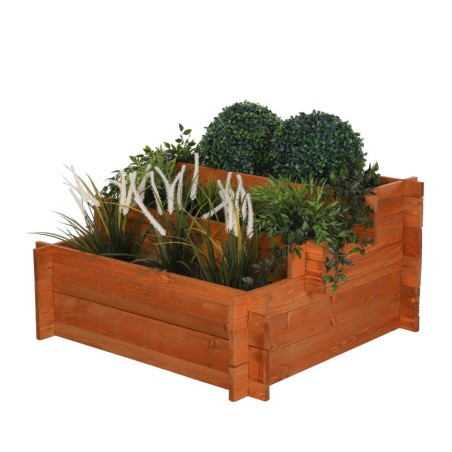 Składana Grządka Schodkowa ▪ Brązowa ▪ 78x75x40 cm