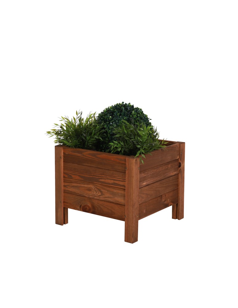 Ogród - Dekoracyjna Donica Sosnowa ~ 40x40x34 cm ~ Brązowa RD-DNC_40_BR - product MODO24.PL 1