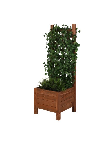 Sosnowa Donica z Pergolą ~ 40x40x120 cm ~ Brązowa RD-DNC_PRG_40_BR