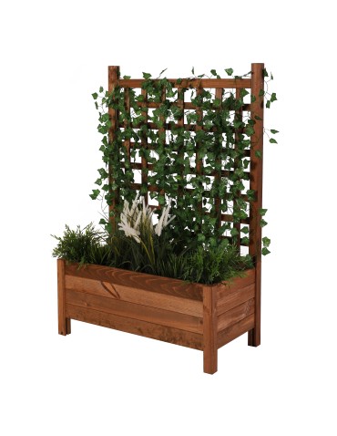 Sosnowa Donica z Pergolą ~ 40x80x120 cm ~ Brązowa RD-DNC_PRG_80_BR