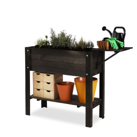 Czarny Inspekt z Hotelem dla Owadów ❦ Półki Boczna i Dolna ❦ 78x37x78