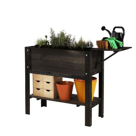 Czarny Inspekt z Hotelem dla Owadów ❦ Półki Boczna i Dolna ❦ 78x37x78