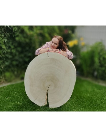 Stoły i Stoliki - Okorowany Plaster Topoli ~ Owalny ~ dł. 100/ szer. max. 85/ gr. 9 cm ~  142920 - product 4