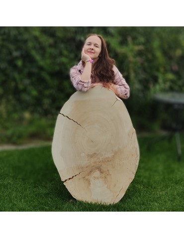 Stoły i Stoliki - Okorowany Plaster Topoli ~ Eliptyczny ~ dł. 100/ szer. max. 65/ gr. 9 cm ~  143337 - product 4