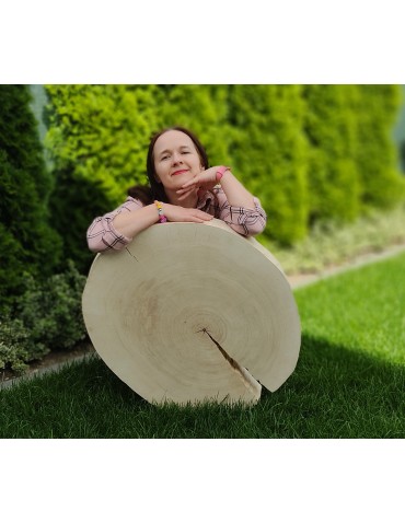 Stoły i Stoliki - Okorowany Plaster Topoli ~ Owalny ~ dł. 75/ szer. max. 65/ gr. 9 cm ~  143729 - product 12