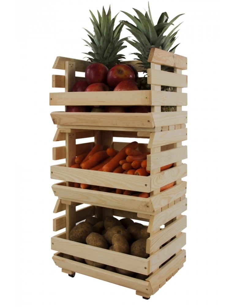 Skrzynie i ławki - Skrzynia Z Kółkami ~ RA-WA-3-37 ~ Na Owoce i Warzywa ~  Trzypiętrowa - product MODO24.PL 2