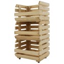 Trzypiętrowa Skrzynka na Owoce / Warzywa ▪  Z Kółkami ▪ 79x37x30 cm