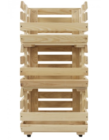 Skrzynie i ławki - Skrzynia Z Kółkami ~ RA-WA-3-37 ~ Na Owoce i Warzywa ~  Trzypiętrowa - product 4