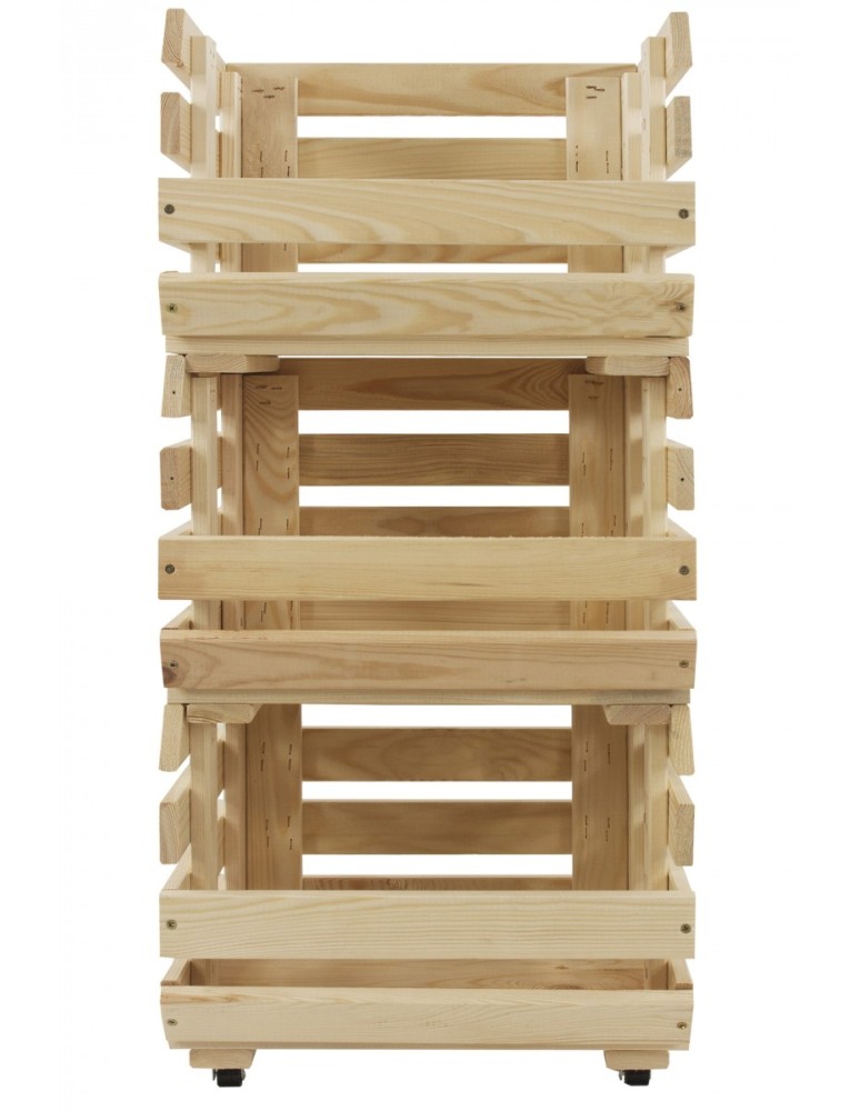 Skrzynie i ławki - Skrzynia Z Kółkami ~ RA-WA-3-37 ~ Na Owoce i Warzywa ~  Trzypiętrowa - product MODO24.PL 4