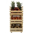 Trzypiętrowa Skrzynka na Owoce / Warzywa ▪  Z Kółkami ▪ 79x37x30 cm