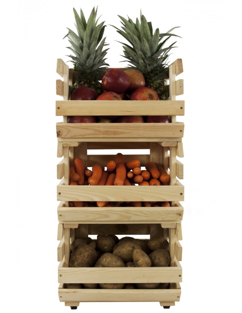 Skrzynie i ławki - Skrzynia Z Kółkami ~ RA-WA-3-37 ~ Na Owoce i Warzywa ~  Trzypiętrowa - product MODO24.PL 5
