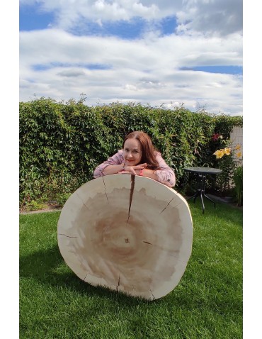 Stoły i Stoliki - Okorowany Plaster Topoli ~ Owalny ~ dł. 110/ szer. max. 100/ gr. 9 cm ~ - product 4