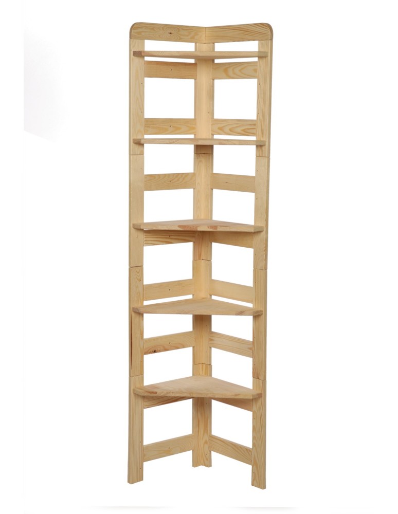 Regały drewniane - Narożny Regał Modułowy ~ Zewnętrzny ~ BERDO NZEW_05 ~ 159,2x34,4x34 cm ~ 5 Półek - product MODO24.PL 2