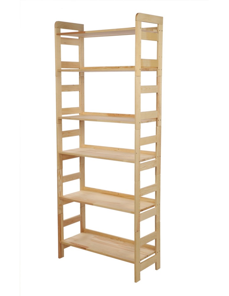 Regały drewniane - Regał Modułowy Prosty ~ BERDO PRO_06 ~ 197,6x80x34,4 cm ~ 6 Półek - product MODO24.PL 2
