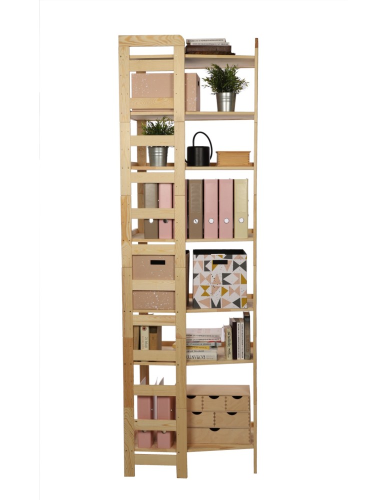 Regały drewniane - Regał Modułowy Narożnikowy ~ BERDO NAR_07 ~ 236x72x44,8 cm ~ 7 Półek - product MODO24.PL 4