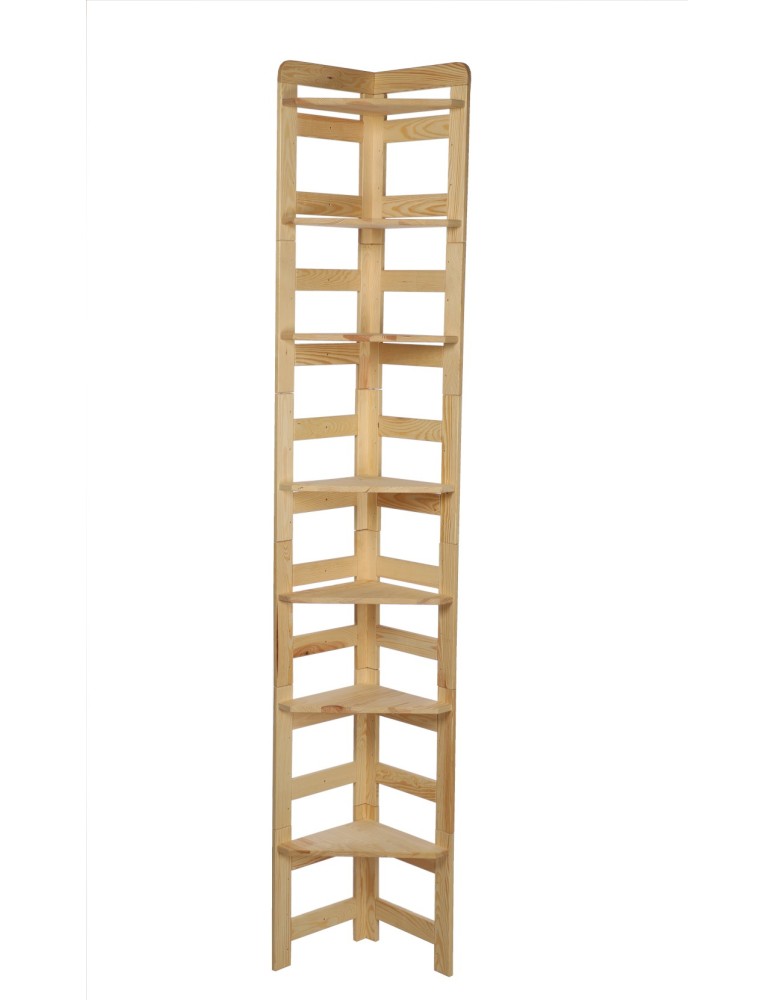 Regały drewniane - Narożny Regał Modułowy ~ Zewnętrzny ~ BERDO NZEW_07 ~ 236x34,4x34 cm ~ 7 Półek - product MODO24.PL 2