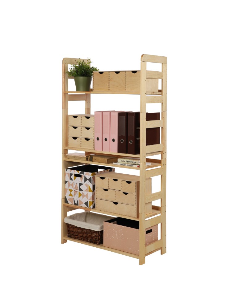 Regały drewniane - Regał Modułowy Prosty ~ BERDO PRO_05 ~ 159,2x80x34,4 cm ~ 5 Półek - produkt MODO24.PL 1
