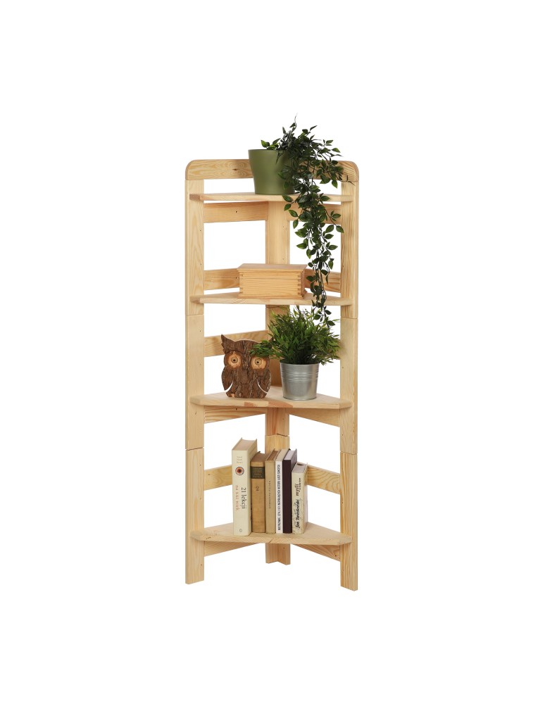 Regały drewniane - Narożny Regał Modułowy ~ Zewnętrzny ~ BERDO NZEW_04 ~ 120,8x34,4x34 cm ~ 4 Półki - produkt MODO24.PL 1