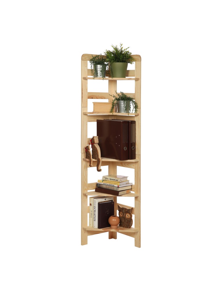 Regały drewniane - Narożny Regał Modułowy ~ Zewnętrzny ~ BERDO NZEW_05 ~ 159,2x34,4x34 cm ~ 5 Półek - produkt MODO24.PL 1