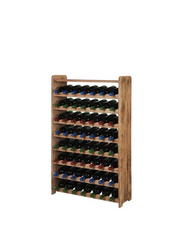 Regał dębowy na 56 butelek · RW-22-56P_FL · drewno surowe opalane