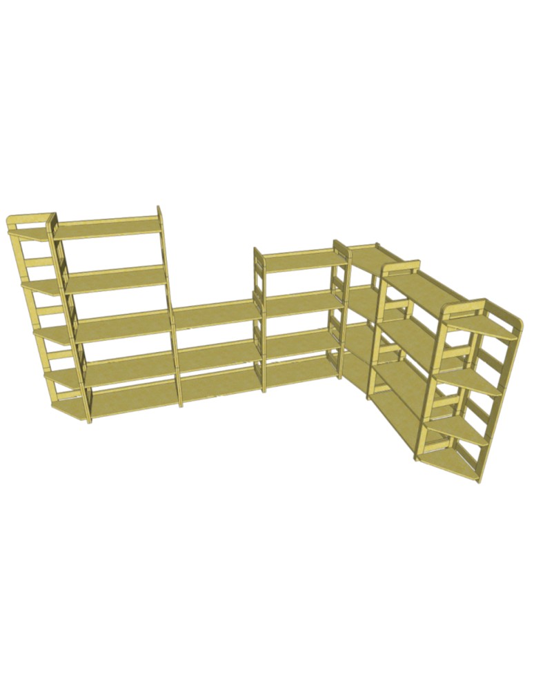 Regały drewniane - Regał Modułowy Prosty ~ BERDO PRO_07 ~ 236x80x34,4 cm ~ 7 Półek - product MODO24.PL 17