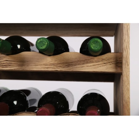 Regał dębowy na 56 butelek · RW-22-56P_FL · drewno surowe opalane