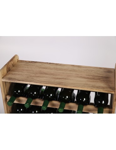 Seria RW-22 - Regał dębowy na 56 butelek · RW-22-56P_FL · drewno surowe opalane - product 5