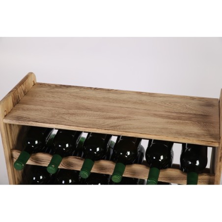 Regał dębowy na 56 butelek · RW-22-56P_FL · drewno surowe opalane
