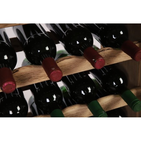 Regał dębowy na 56 butelek · RW-22-56P_FL · drewno surowe opalane