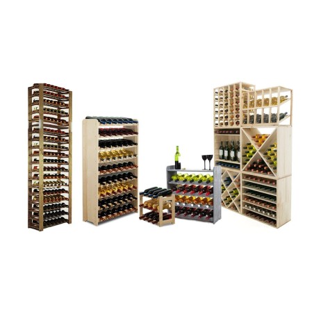 Regał dębowy na 56 butelek · RW-22-56P_O_FL · drewno olejowane, opalane