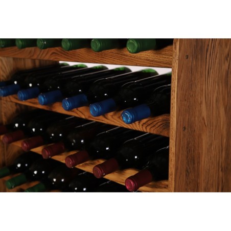 Regał dębowy na 56 butelek · RW-22-56P_O_FL · drewno olejowane, opalane